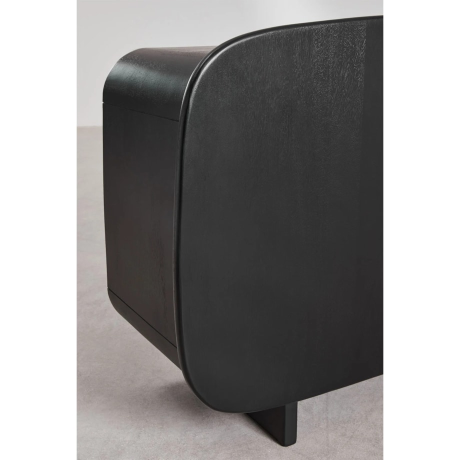 Komoda z drewna mango czarna Agathe 160x80 cm