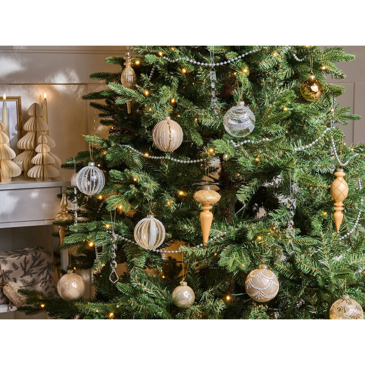 Zestaw 35 bombek BLING Szkło Złoty