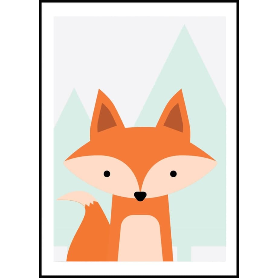 Poster Story, Plakat, Obraz - Lisek na Tle Gór, wymiary 60 x 84 cm