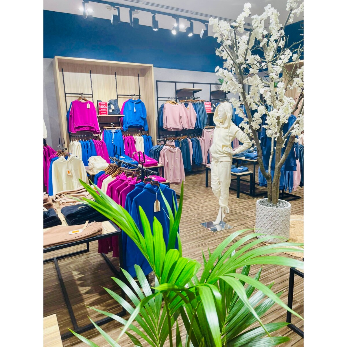 Drzewo kwitnącej jabłoni białej na naturalnym pniu 280 cm