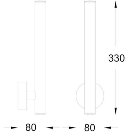 Kinkiet LAMPA ścienna LOYA W0461-02B-L8L8 Zumaline metalowa OPRAWA tuba LED 5W 3000K czarna