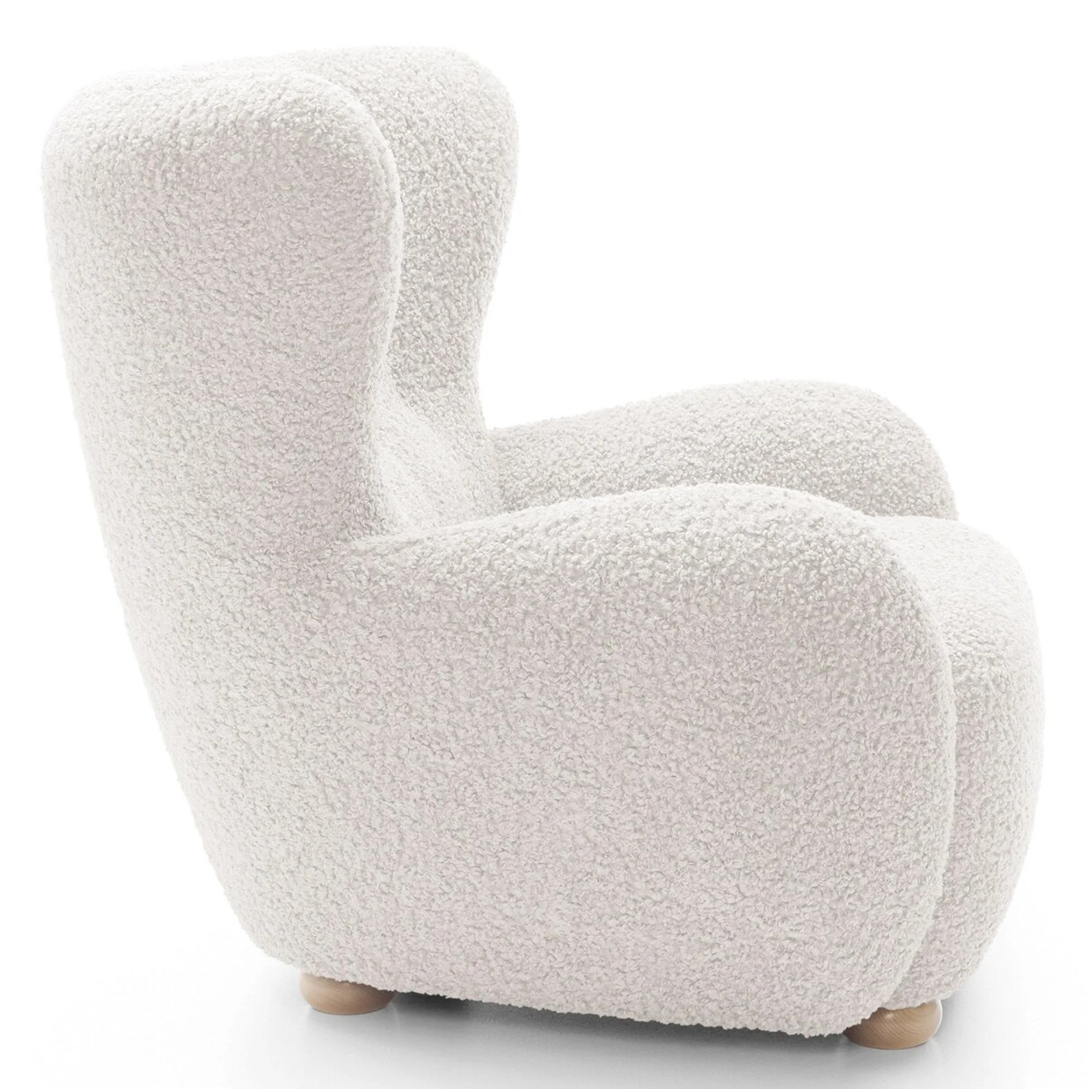 Fotel uszak boucle 91x88x100 cm POLTRONA biały