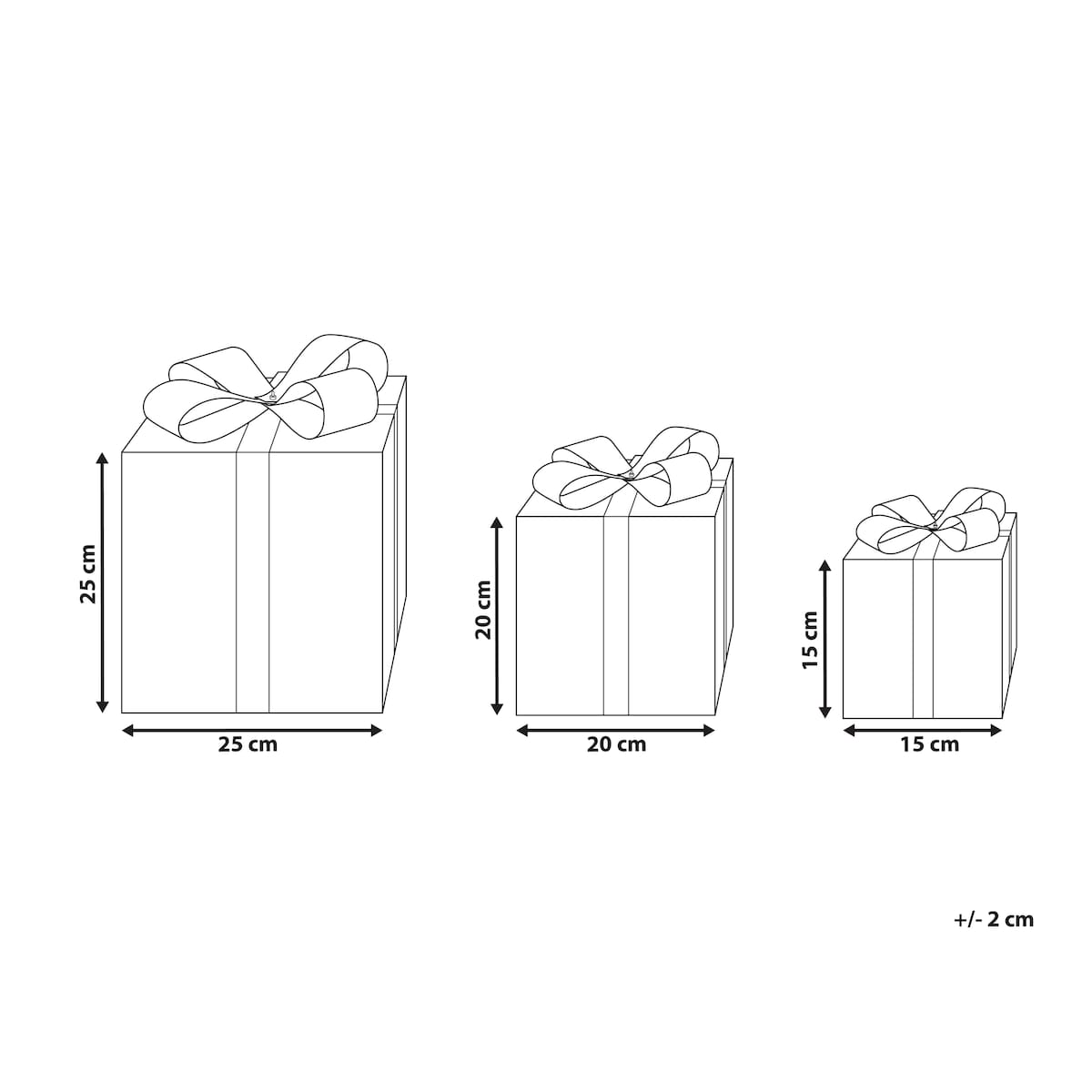 Dekoracja świąteczna LED CAPELLA 15/20/25 cm Prezenty świąteczne Kolorowy