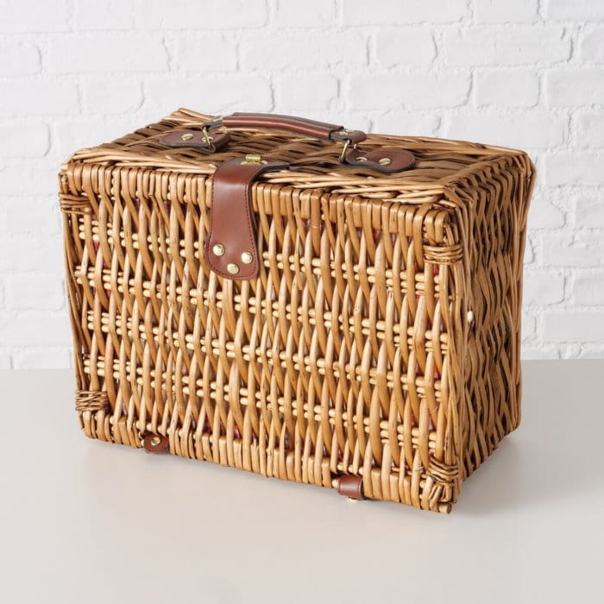 Kosz Piknikowy Koszyk Wiklinowy Termotorba sztućce Zastawa Zestaw Duży