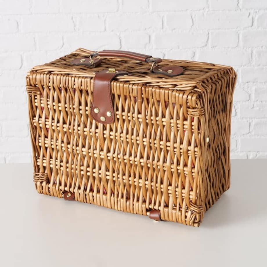 Kosz Piknikowy Koszyk Wiklinowy Termotorba sztućce Zastawa Zestaw Duży