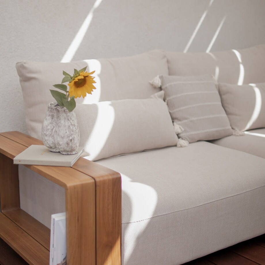 Zestaw mebli ogrodowych Kalem beżowy, modułowy, komplet wypoczynkowy