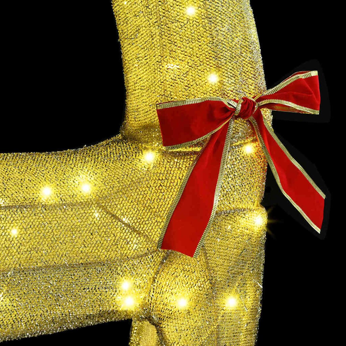 vidaXL Renifer ciągnący sanie Ciepła biel 70 x 26 x 128,5 cm tkanina