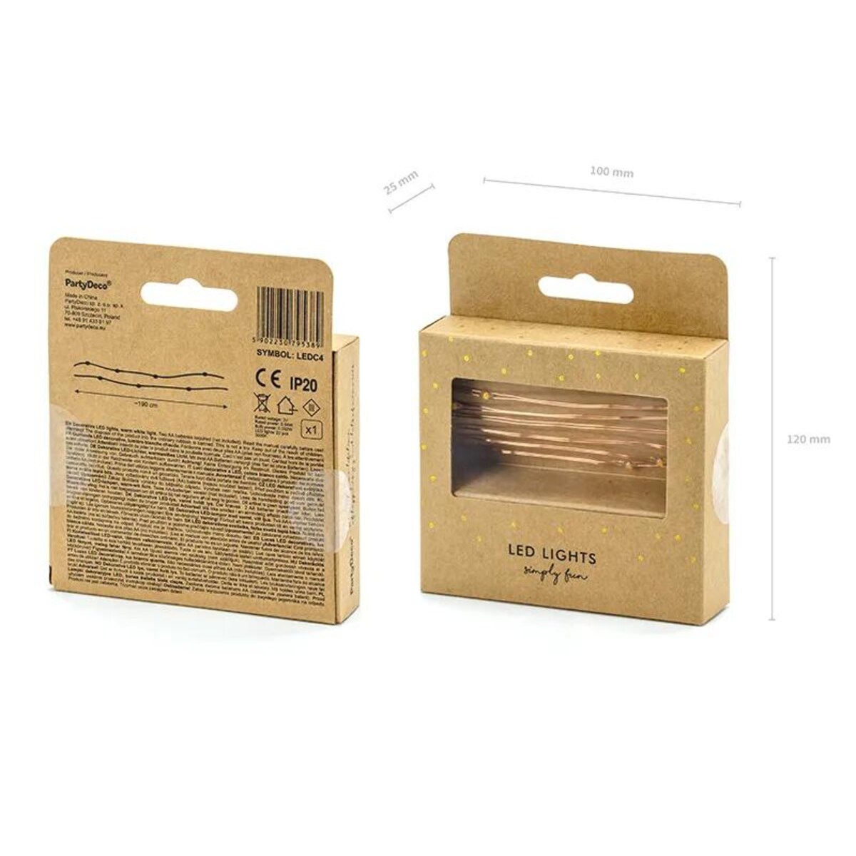 Lampki dekoracyjne led miedziany 1,9 metra