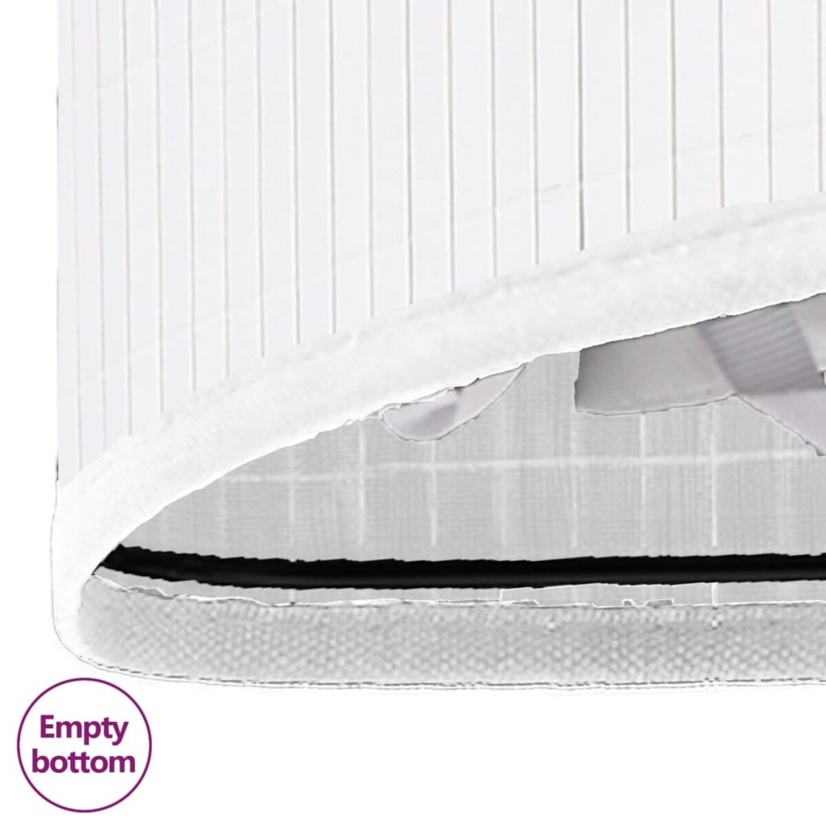 vidaXL Bambusowy kosz na pranie, narożny, biały, 60 L