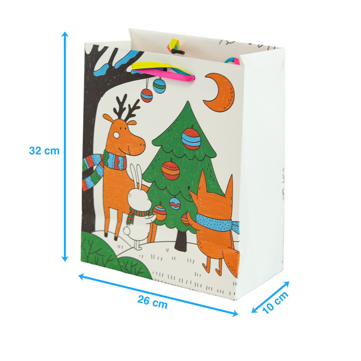 Torebka Prezentowa Na Prezent Do Kolorowania Dla Dzieci 32X26X10 Cm Ubieranie Choinki