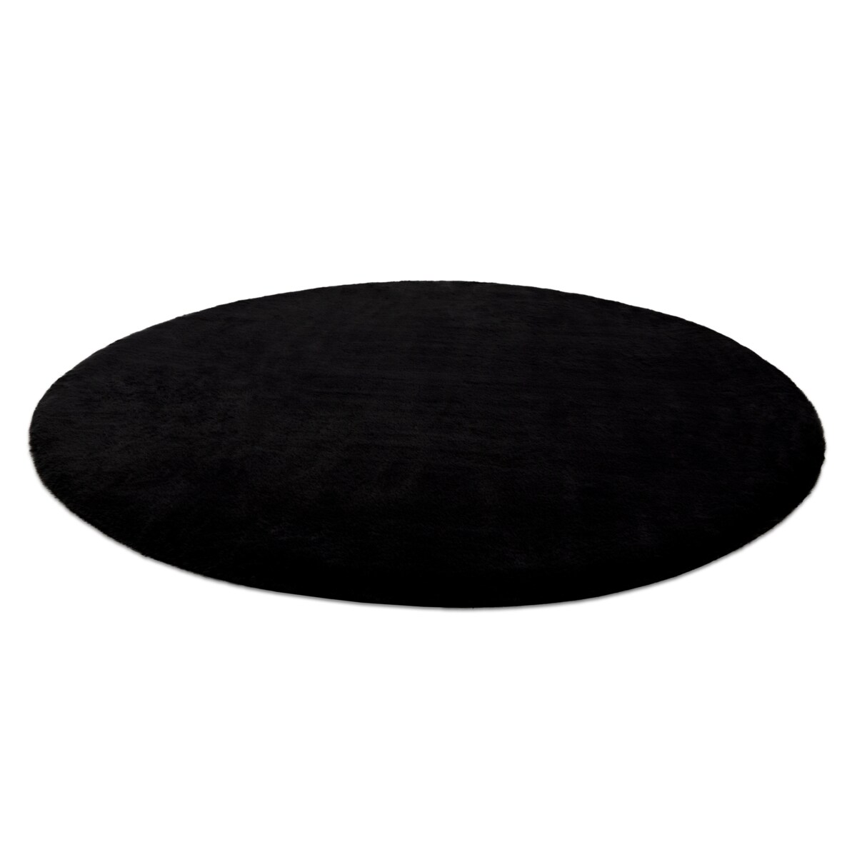 Dywan BUNNY koło czarny IMITACJA FUTRA koło 160 cm