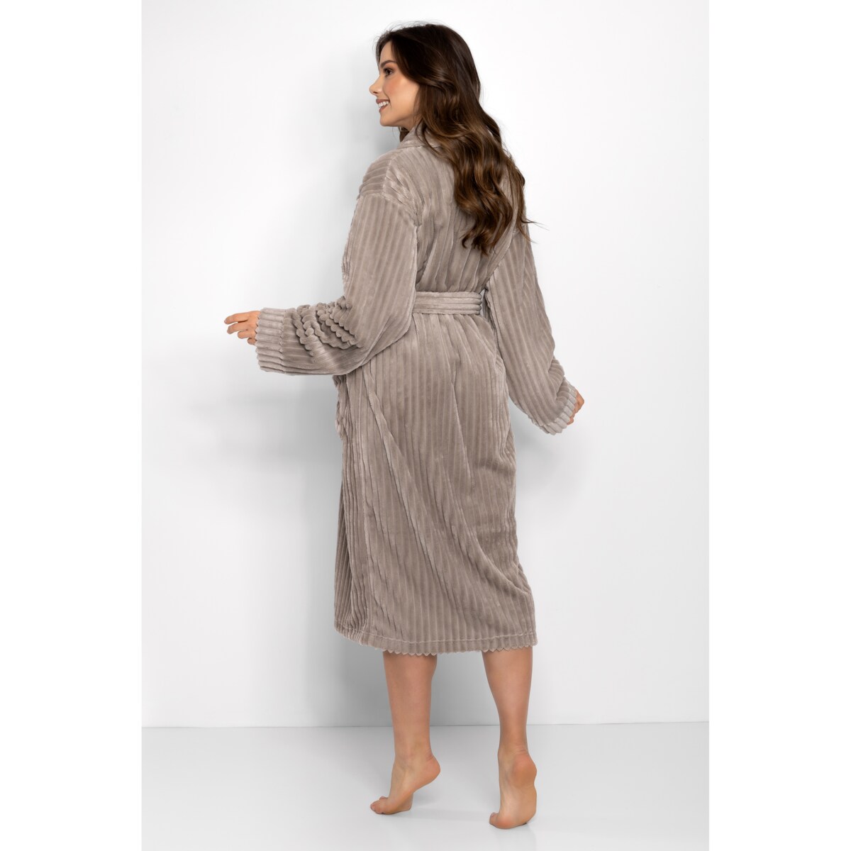 Szlafrok One And Only Long Beige Beige, S