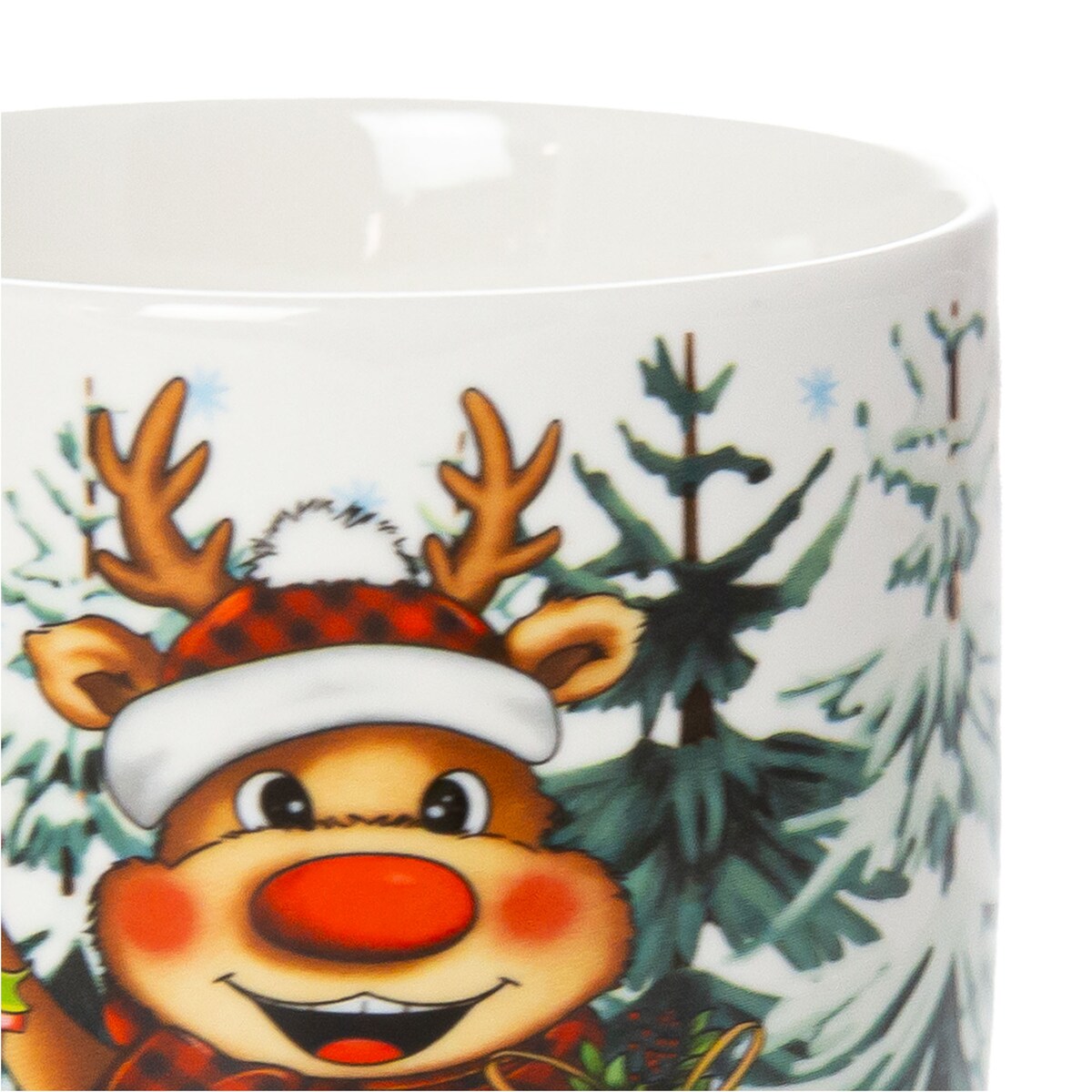 Kubek Świąteczny Ceramiczny Na Prezent 370 Ml Boże Narodzenie Renifer