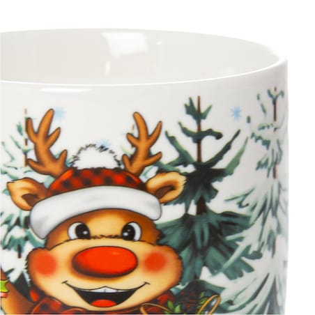 Kubek Świąteczny Ceramiczny Na Prezent 370 Ml Boże Narodzenie Renifer