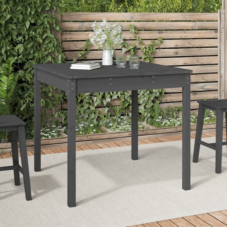 vidaXL Stolik ogrodowy, szary, 82,5x82,5x76 cm, lite drewno sosnowe