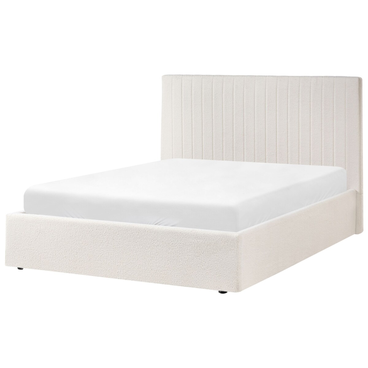 Łóżko z pojemnikiem Boucle VION 140 x 200 cm Złamana biel