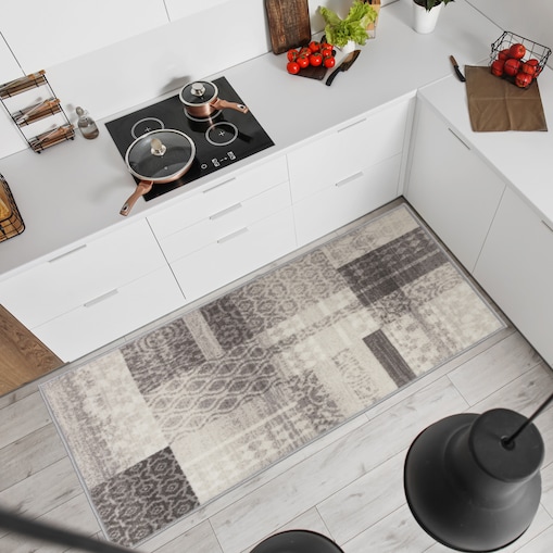 Chodnik Antypoślizgowy Vita 80x200 cm Patchwork Beżowy