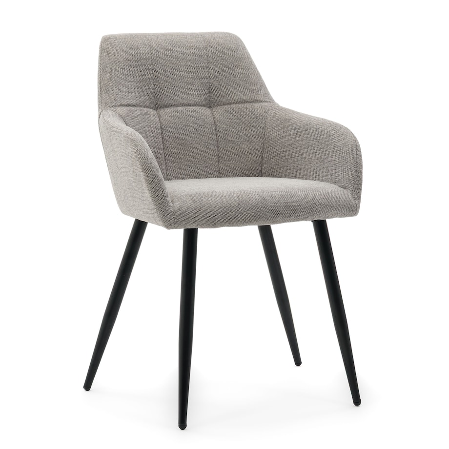 Krzesło nowoczesne tapicerowane NORDI szare na czarnych nogach
