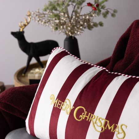 Poszewka na poduszkę Red & White Noel 60x40 cm boże narodzenie, święta, świąteczne, bordowy -czerwony, 60x40 cm