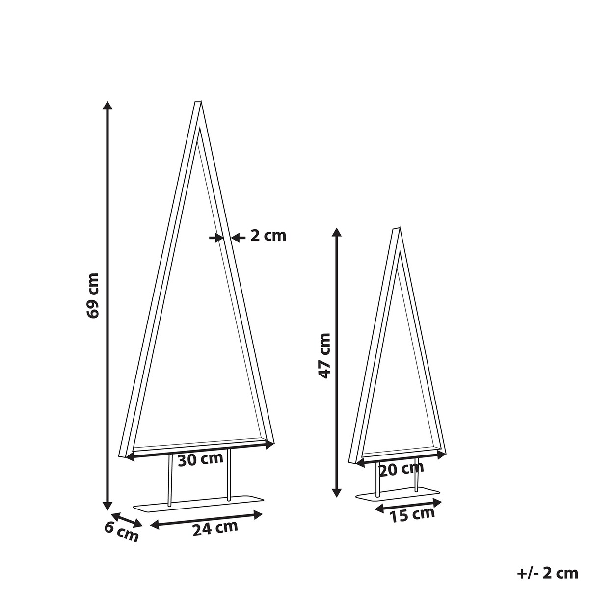Dekoracja świąteczna LED LOPPI Choinka 47/69 cm Czarny