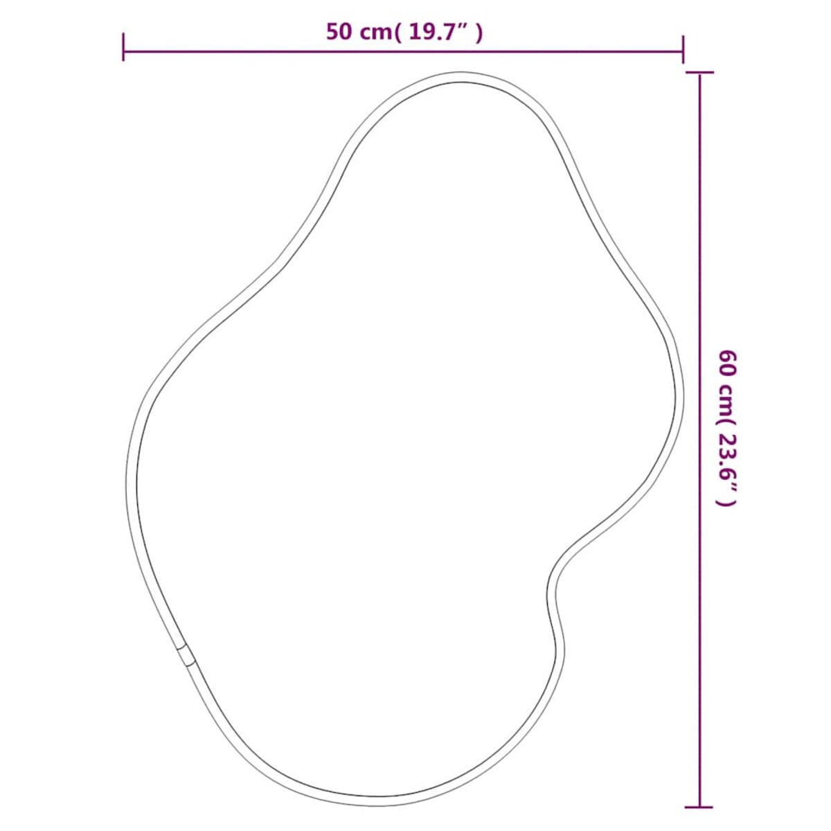 vidaXL Lustro ścienne, srebrne, 60x50 cm