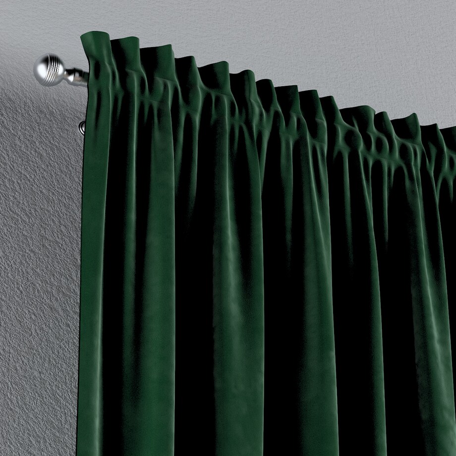 Zasłona na kanale z grzywką 1 szt. 130x245 butelkowa zieleń