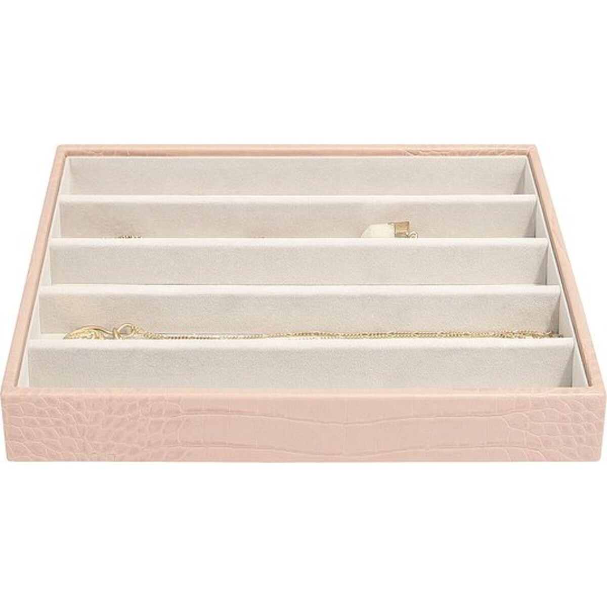 Szkatułka na biżuterię Stackers Croc pięciokomorowa classic różowa