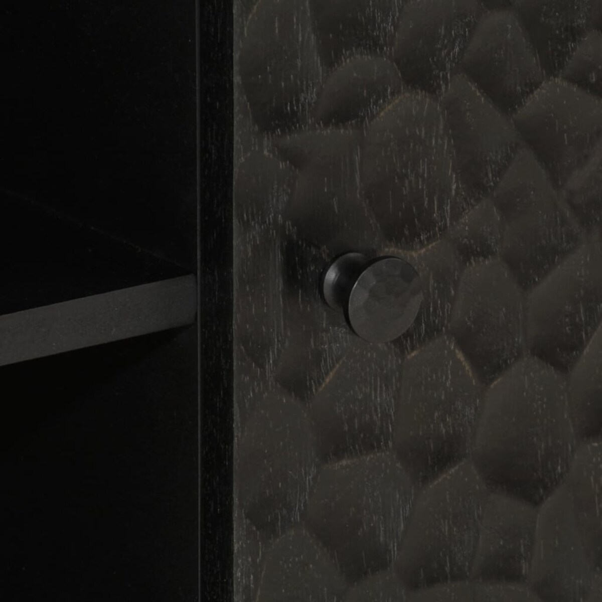 vidaXL Szafka pod telewizor, czarna, 80x31x46 cm, lite drewno mango