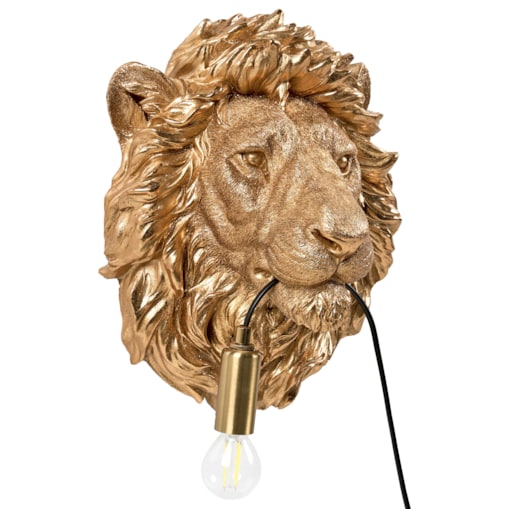 Lampa ścienna Lew SIMBA Złoty