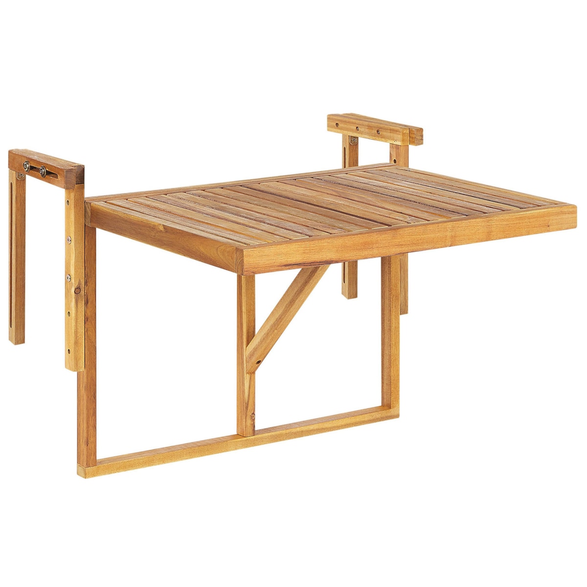 Stolik balkonowy wiszący akacjowy 60 x 40 cm jasne drewno UDINE