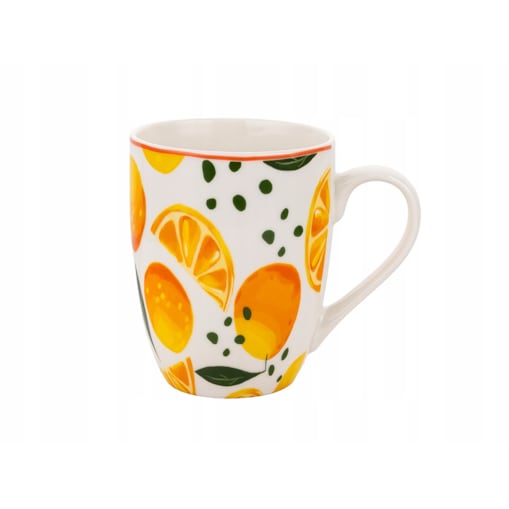 Zestaw 6x Kubek Ceramiczny 340 ml Kubki do Kawy Herbaty napoje Wzór Orange