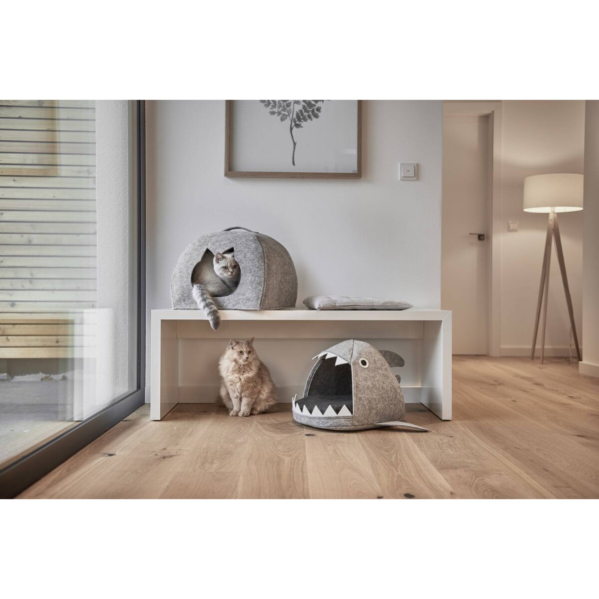 Domek dla kota - legowisko Shark, filcowy, 45x38x32 cm, ZELLER