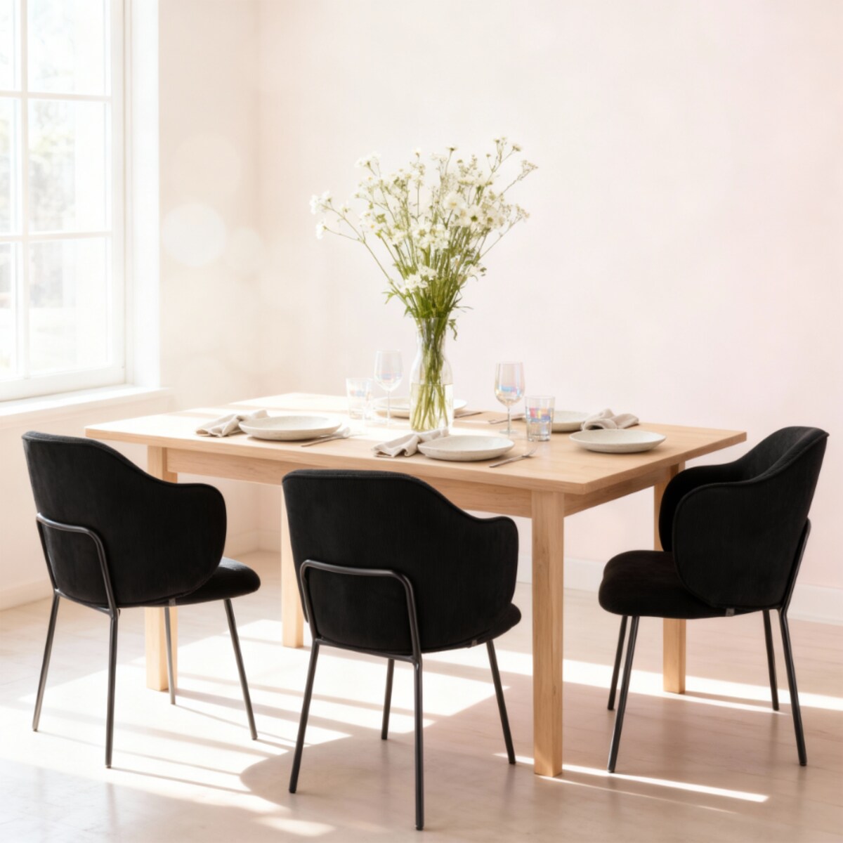 Krzesło z sztruksu tapicerowane DALIA welurowe JUMI