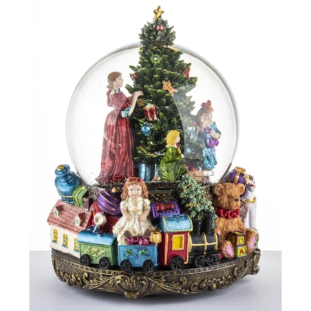 Szklana kula śnieżna z pozytywką 24x19x9 cm LED