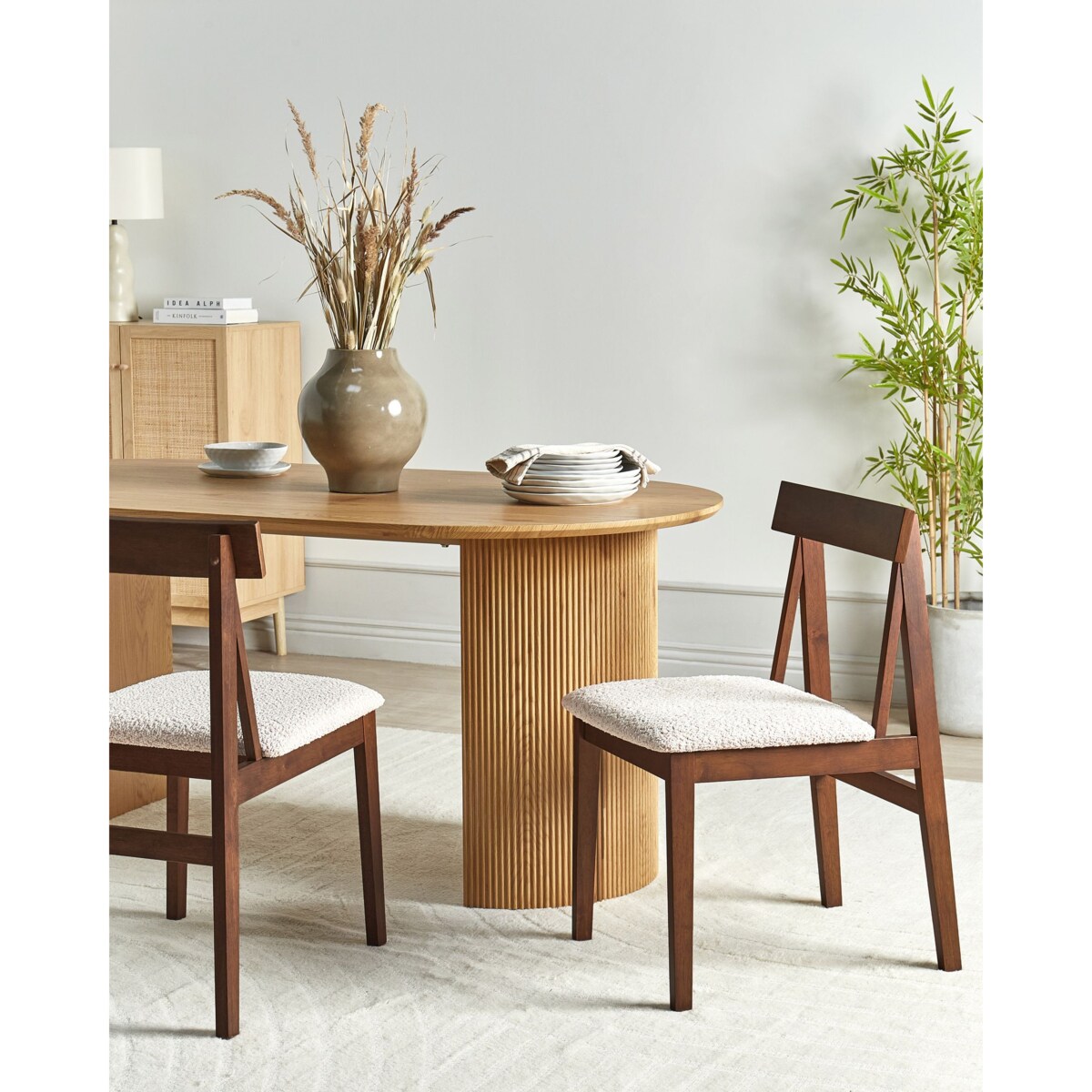 Zestaw 2 krzeseł do jadalni ISLE Drewno kauczukowe Beżowy