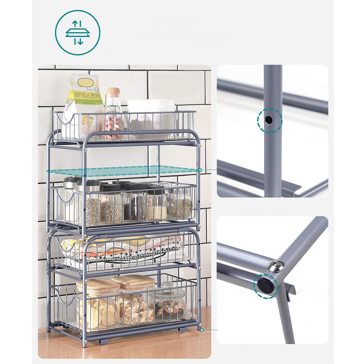 Organizer Kuchenny na Przyprawy Sosy - Wysuwane szuflady