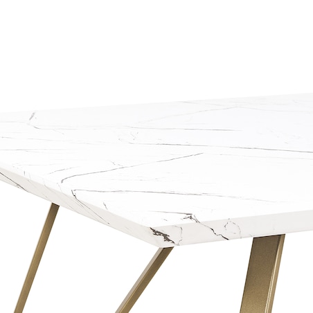 Stół do jadalni MOLDEN Marmur/ złoty 150 cm 80 cm