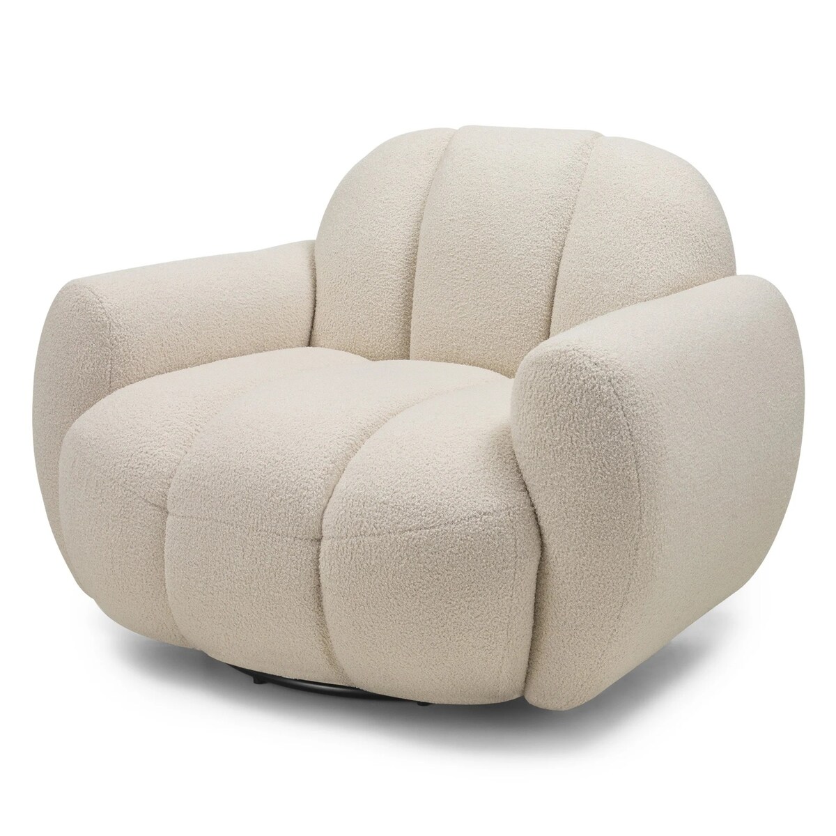 Fotel obrotowy 77x106x85 PALLASS bouclé jasnobeżowy