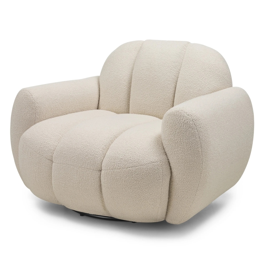 Fotel obrotowy 77x106x85 PALLASS bouclé jasnobeżowy