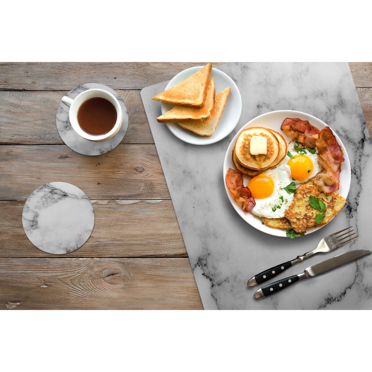 Komplet mat pod talerz Szary marmur, 6 szt. 45x30cm