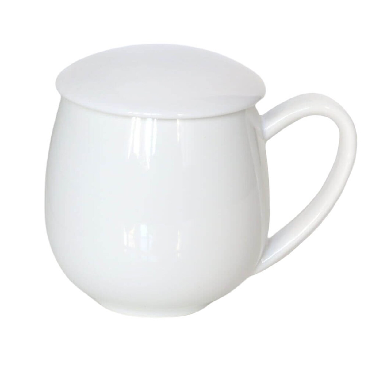 Kubek z zaparzaczem i pokrywką biały - idealny zestaw do przygotowania herbaty, perfekcyjny podarunek prezent dla mamy, taty, babci, dziadka