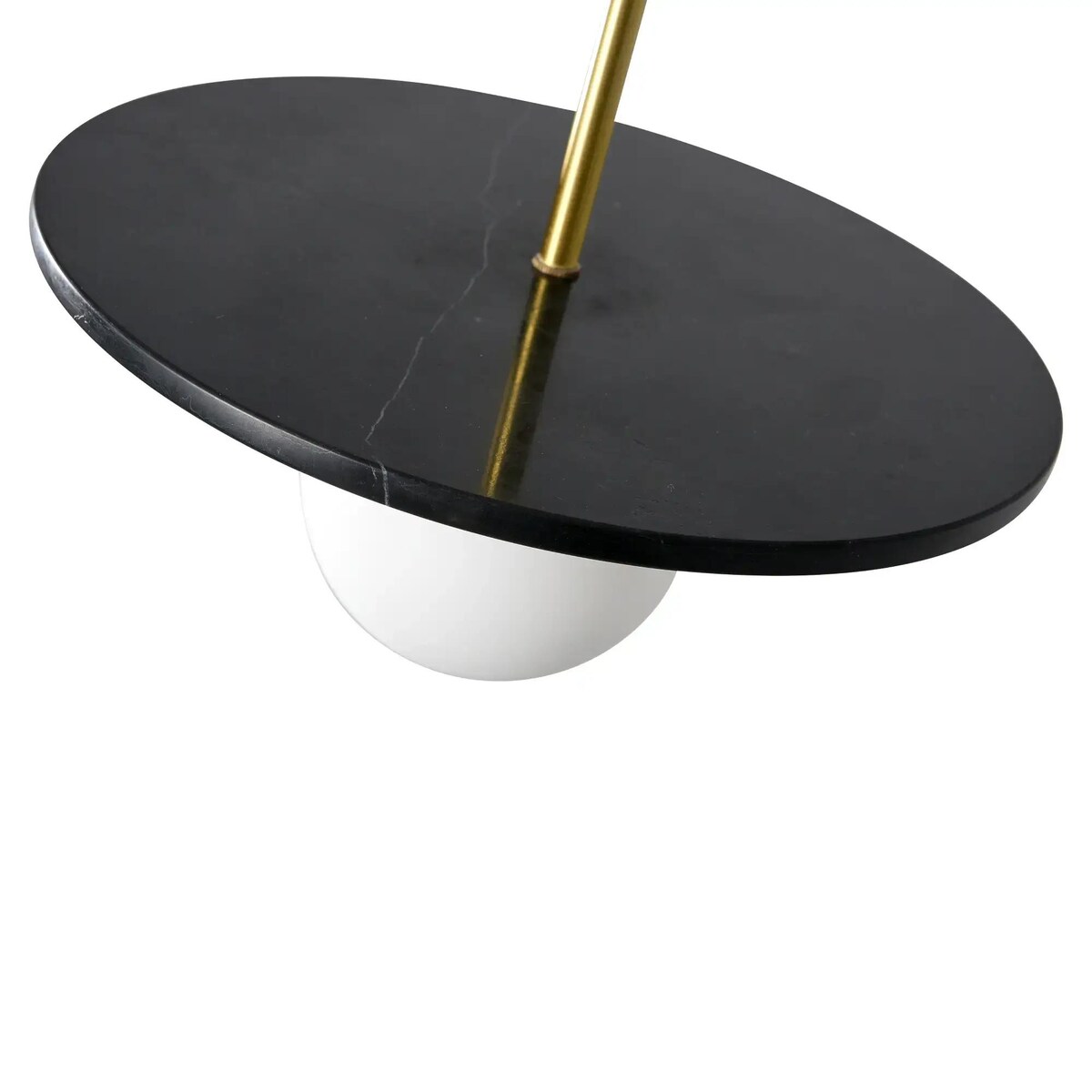 Marmurowa lampa wisząca Bilo PL0136-BK Yaskr kula biała czarna mosiądz