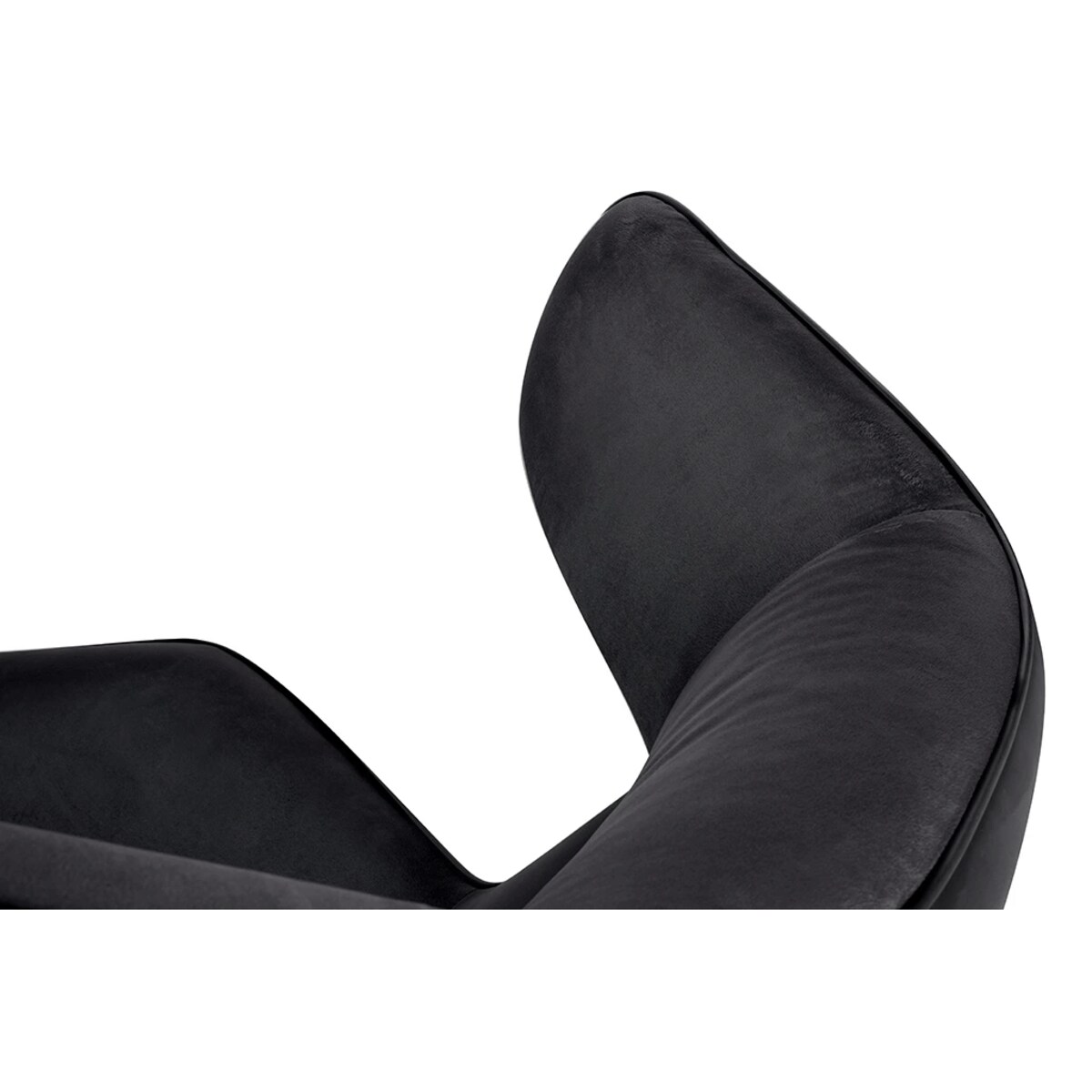Welurowy fotel obrotowy Vita Velvet MSE011000309.41 czarny, King Home