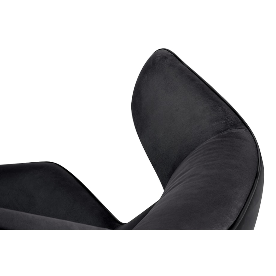 Welurowy fotel obrotowy Vita Velvet MSE011000309.41 czarny, King Home