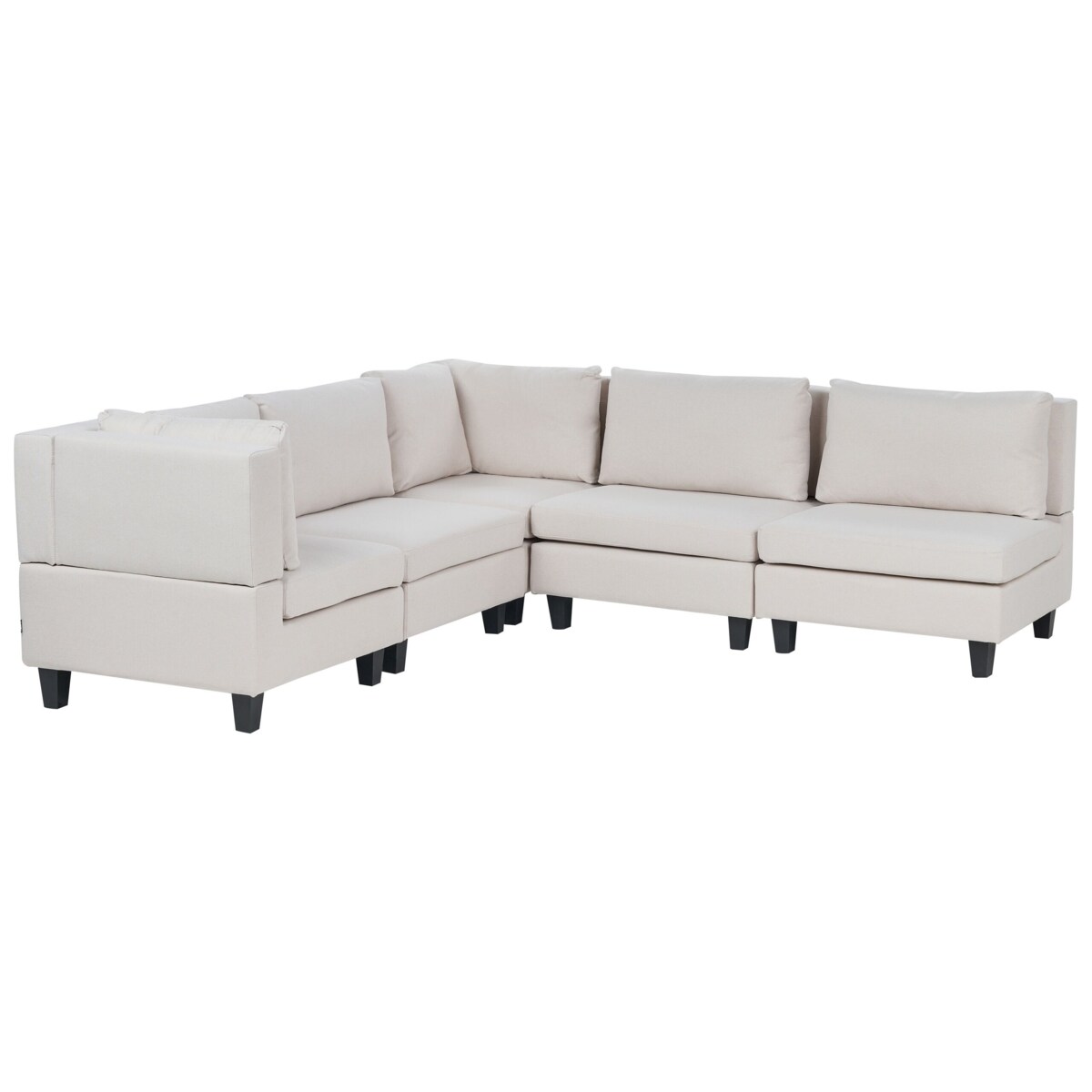 Tapicerowany prawostronny narożnik modułowy 5-osobowy jasnobeżowy UNSTAD