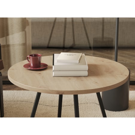 Stolik Kawowy Okrągły Do Salonu Sypialni ARTISAN Industrial Loft VERSO 50cm