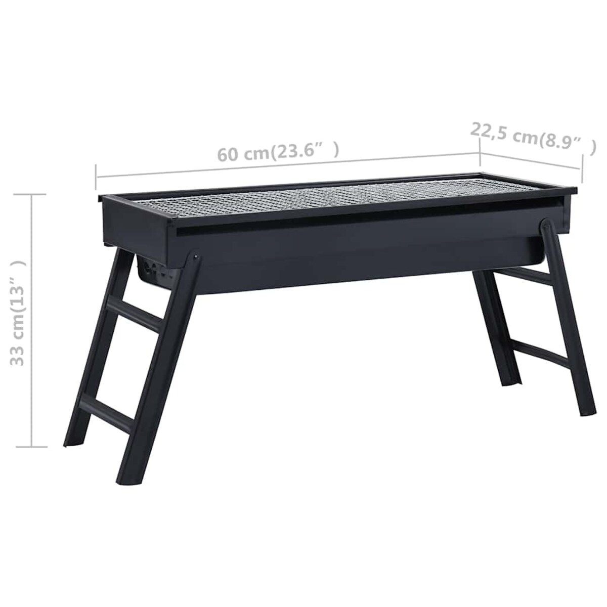 vidaXL Przenośny grill kempingowy, 60x22,5x33 cm