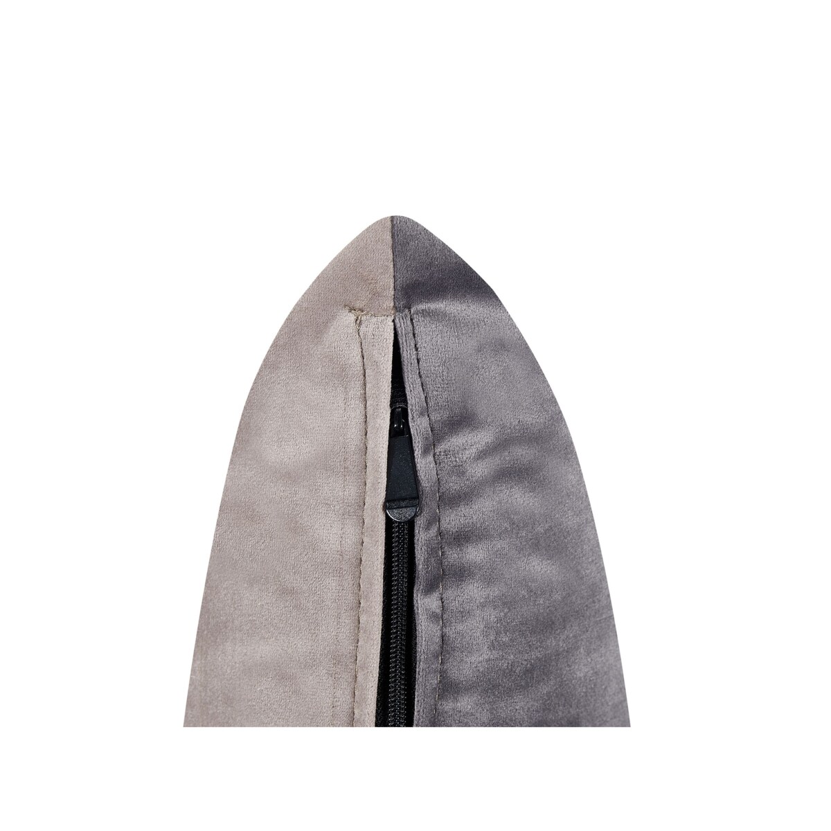 Szezlong welurowy prawostronny beżowo-szary GONESSE