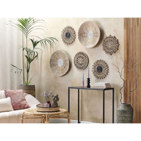 Zestaw 6 dekoracji ściennych z trawy morskiej naturalny PINTANO