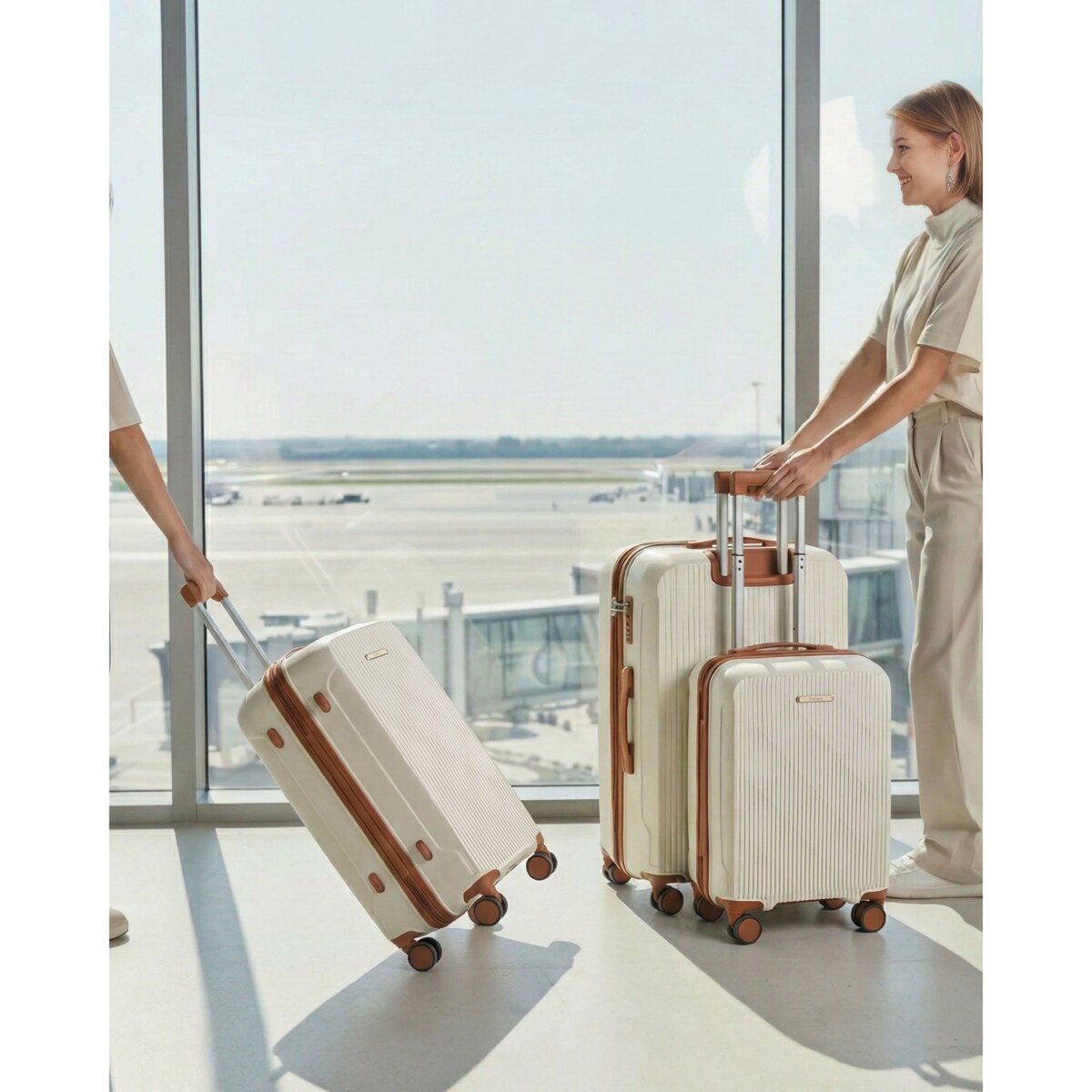 Zestaw 3 walizek TONSAI Złamana biel